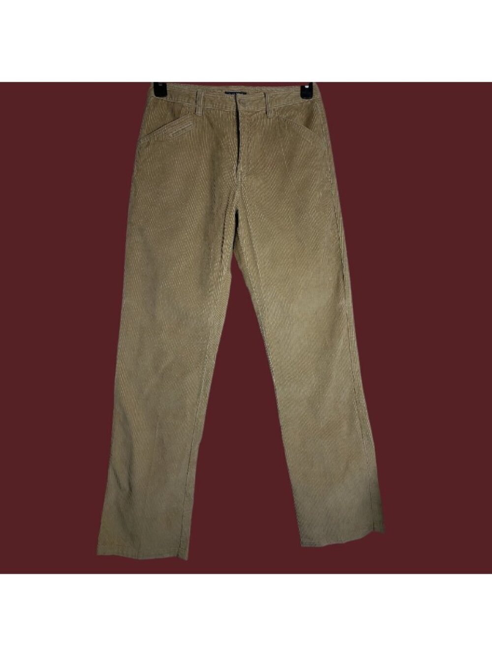 Jeanswest Corduroy Straight-Leg Women Pants With Pockets khaki Size 11 b